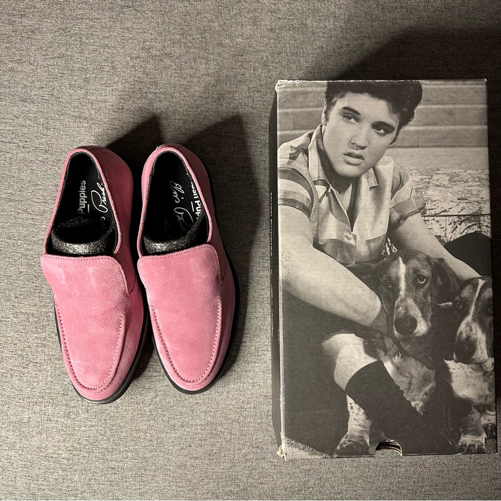Hush Puppies x Elvis Presley pink suede shoes